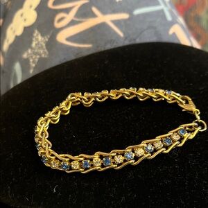 Napier Gold and Blue Chain Bracelet
